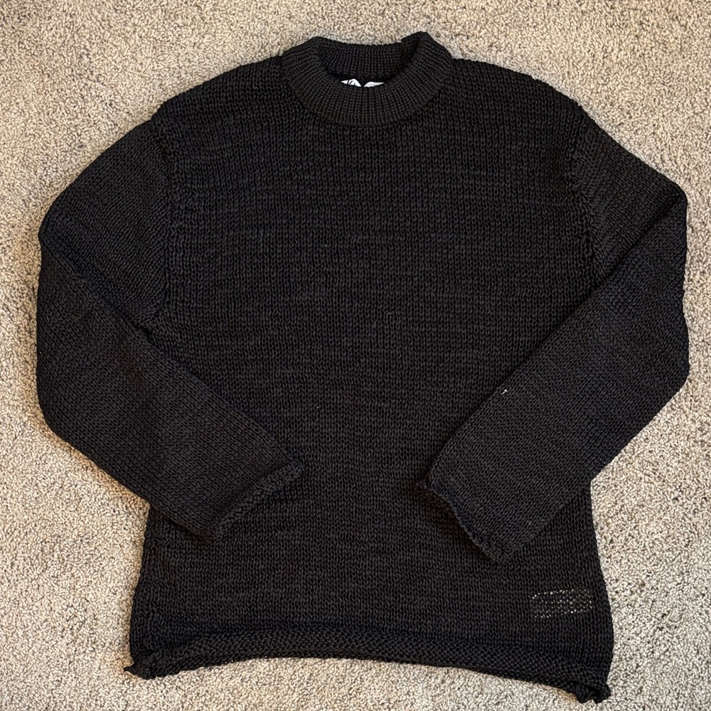 Open weave black sweater